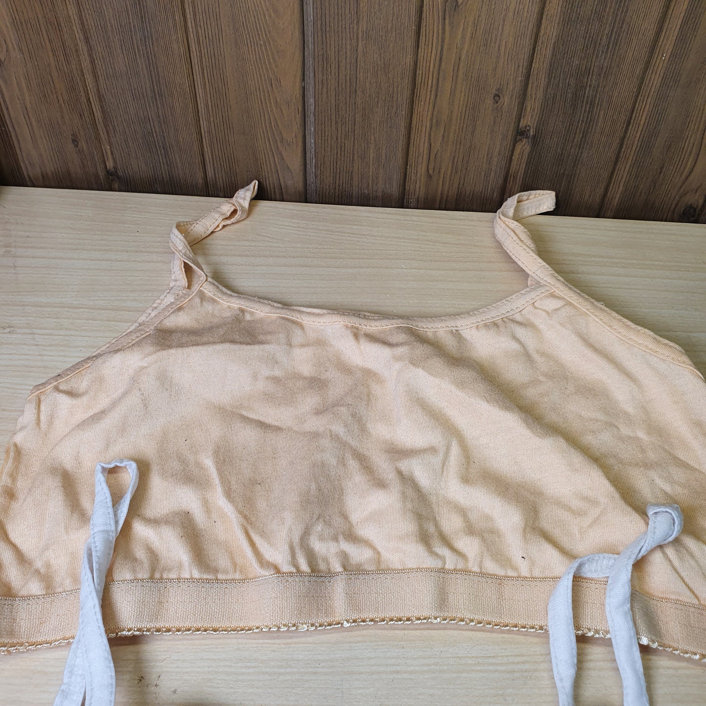 White and beige cotton trainer bras #9289