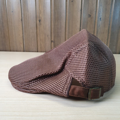 Brown Meioro Mesh Flat Cap #9229