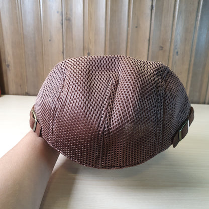 Brown Meioro Mesh Flat Cap #9229