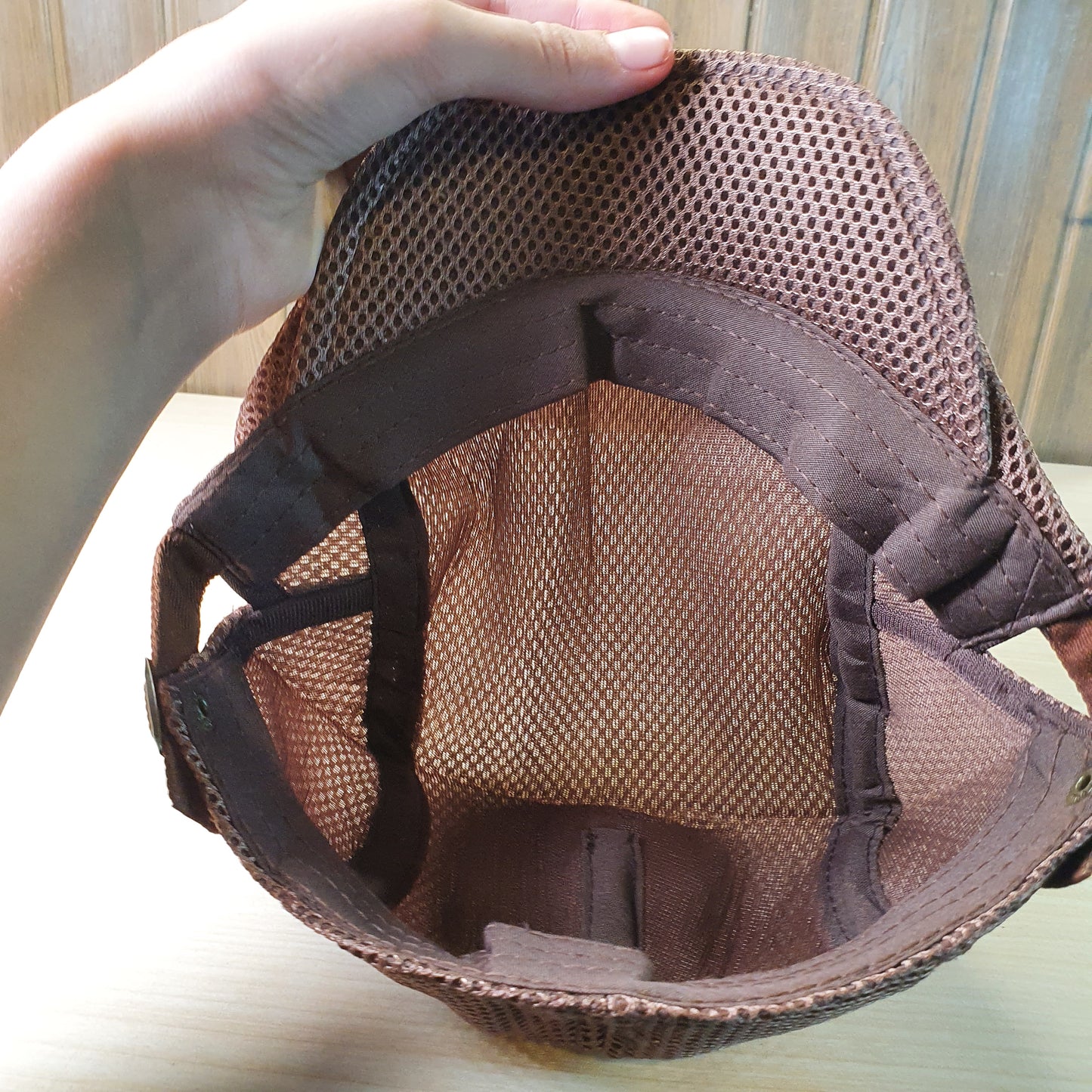Brown Meioro Mesh Flat Cap #9229