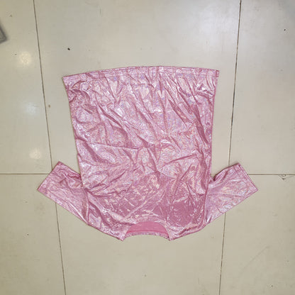 Pink top resembles a shiny holographic shirt #9115