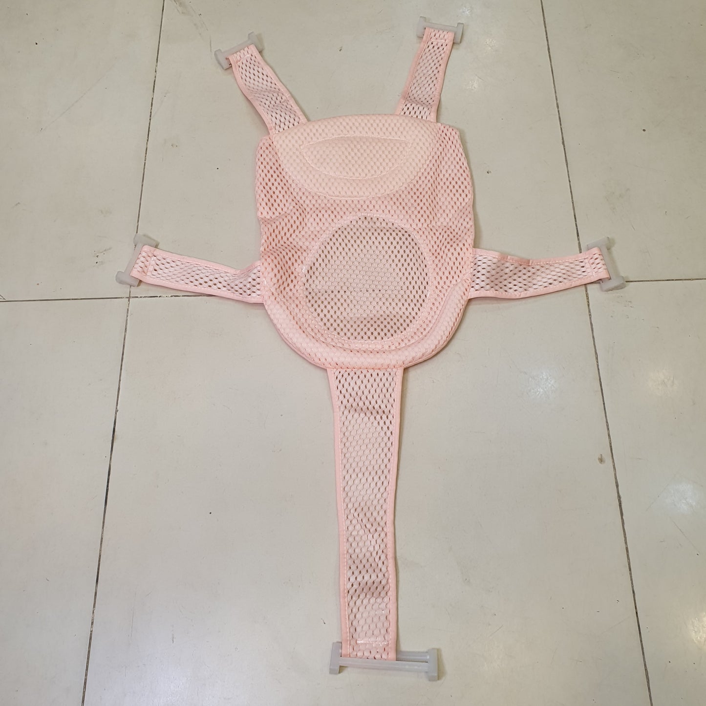 Pink, five-corner baby bath support net # 9110