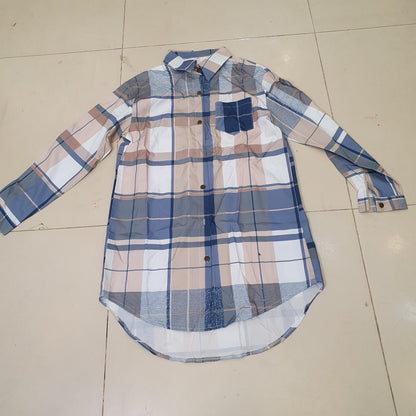 Blue and Beige Checkered Shirt Size M #9308