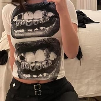 Punk T Shirt Top Size Small# 8097