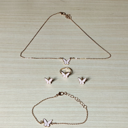 Butterfly Jewellery Set 1 Earings 1 Ring 1Bracelet 1 Chain #233