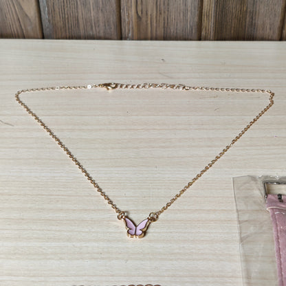 Pink Watch with jewellery set #364