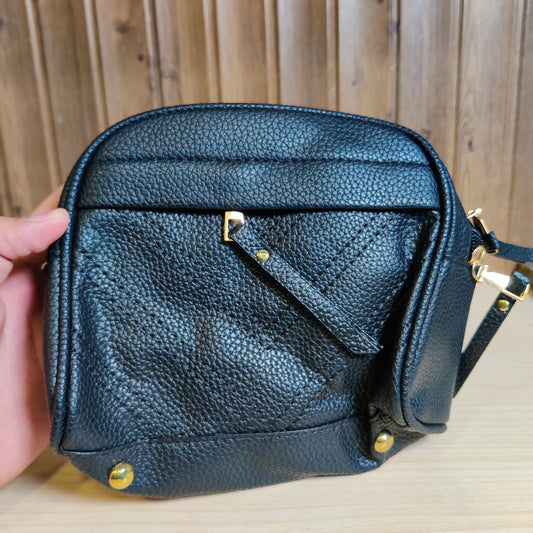 Black Leather Bag With Straps #629