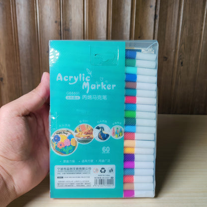 60 Color Acrylic Markers Pack #1046