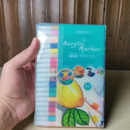 60 Color Acrylic Markers Pack #1046