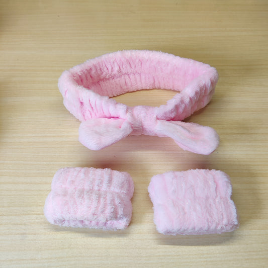 Face Wash Headband / Microfiber HaidBand / Soft, Absorbent,  Headband & Wristband Set #1678