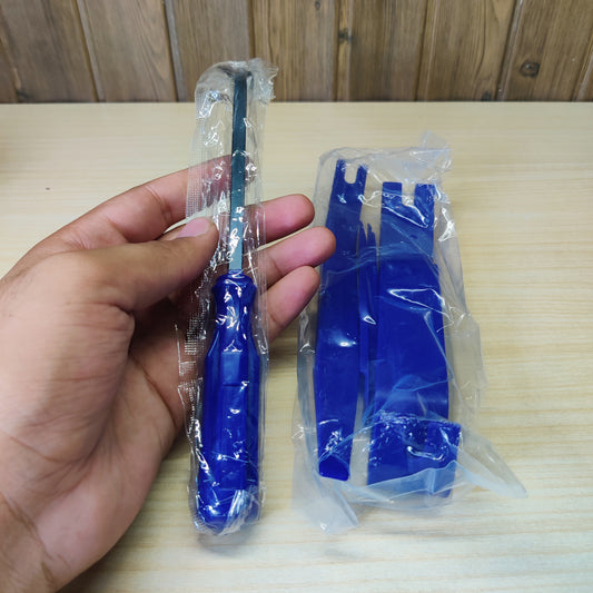 Plastic and metal automobile interior trim removal tools designed for prying off panels and clips without scratching#1671