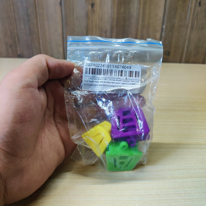3-piece set of purple, green, and yellow dental mouth props or bite blocks#1850