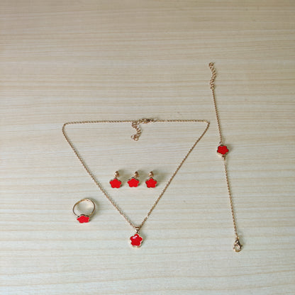 Necklace Earings Bracelet And Ring #1757