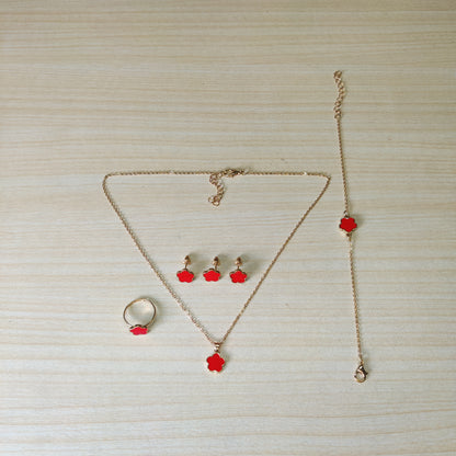 Necklace Earings Bracelet And Ring #1757
