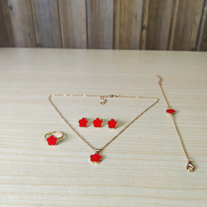 Necklace Earings Bracelet And Ring #1757
