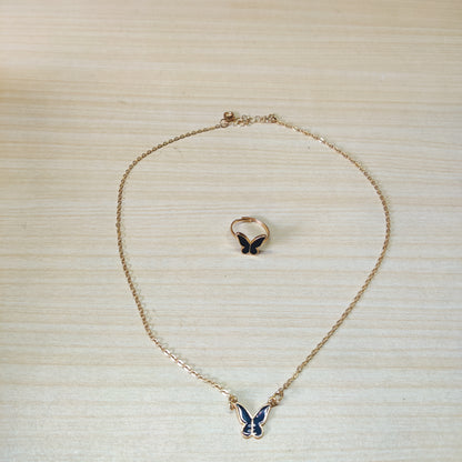 Butterfly Necklace and Ring# 1798