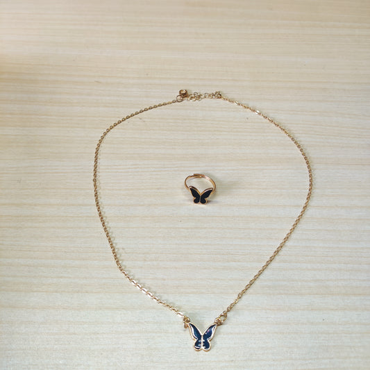 Butterfly Necklace and Ring# 1798