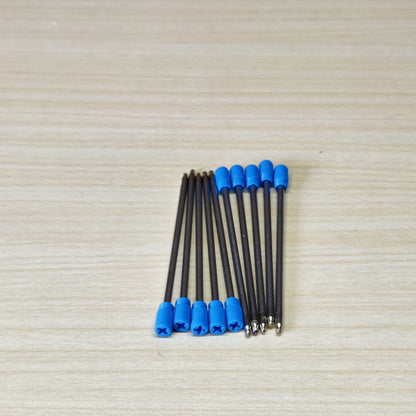7cm metal ballpoint pen refills with blue plastic caps #2253