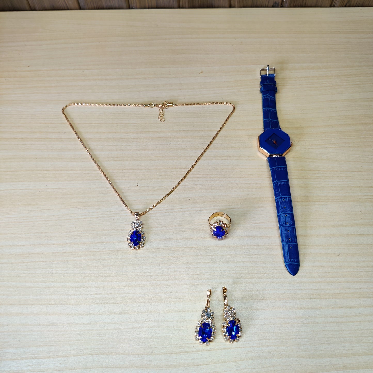 Watch with chain earring and ring # 2050