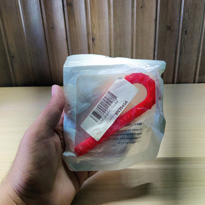 Red P-shaped Chewy Tube oral motor tool.#2538