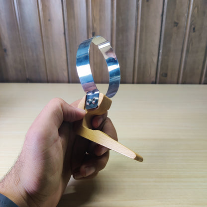 Woodworking tool known as a finger knife ring or a twine knife.#2485