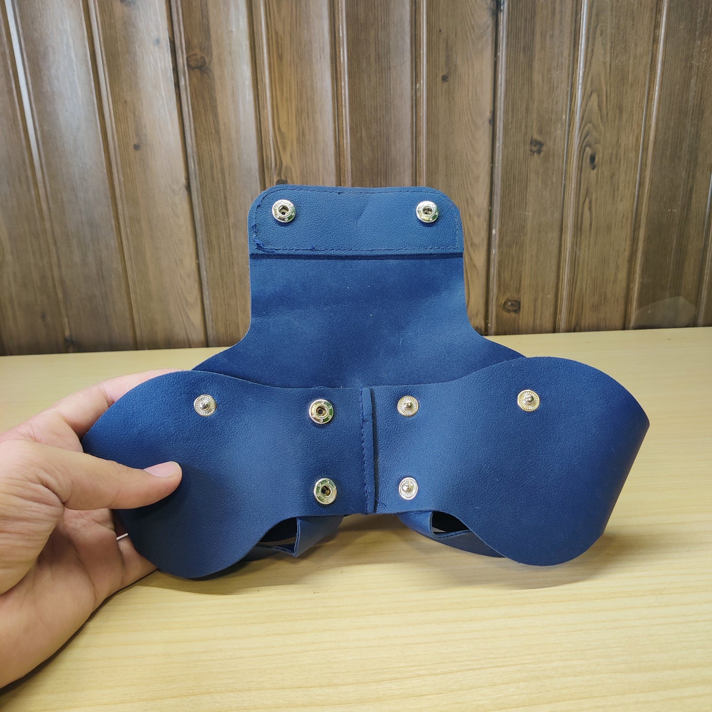 blue protective leather case for AirPods Max headphones.#2589