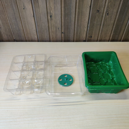 Seed Starting Tray, Greenhouse Kit with Adjustable Humidity Dome and Base, Seedling Starter Plant Germination Trays 12 Cells per Tray, Green#4803