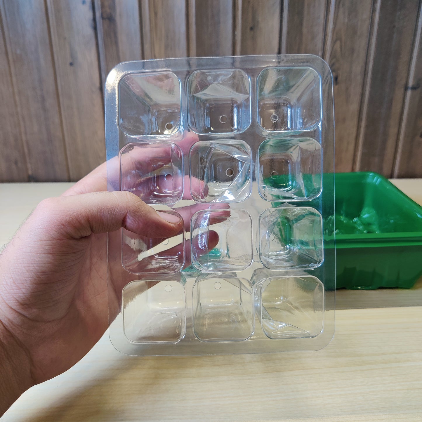 Seed Starting Tray, Greenhouse Kit with Adjustable Humidity Dome and Base, Seedling Starter Plant Germination Trays 12 Cells per Tray, Green#4803