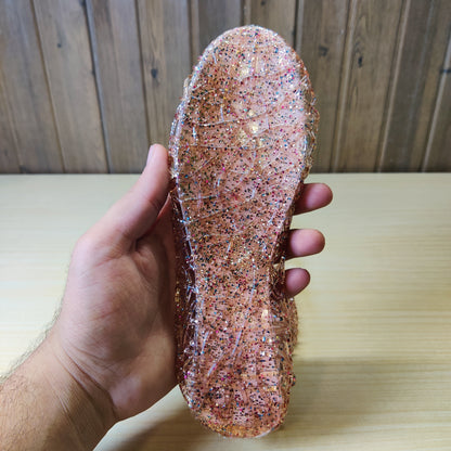 Rose Gold glitter jelly sandals #4998