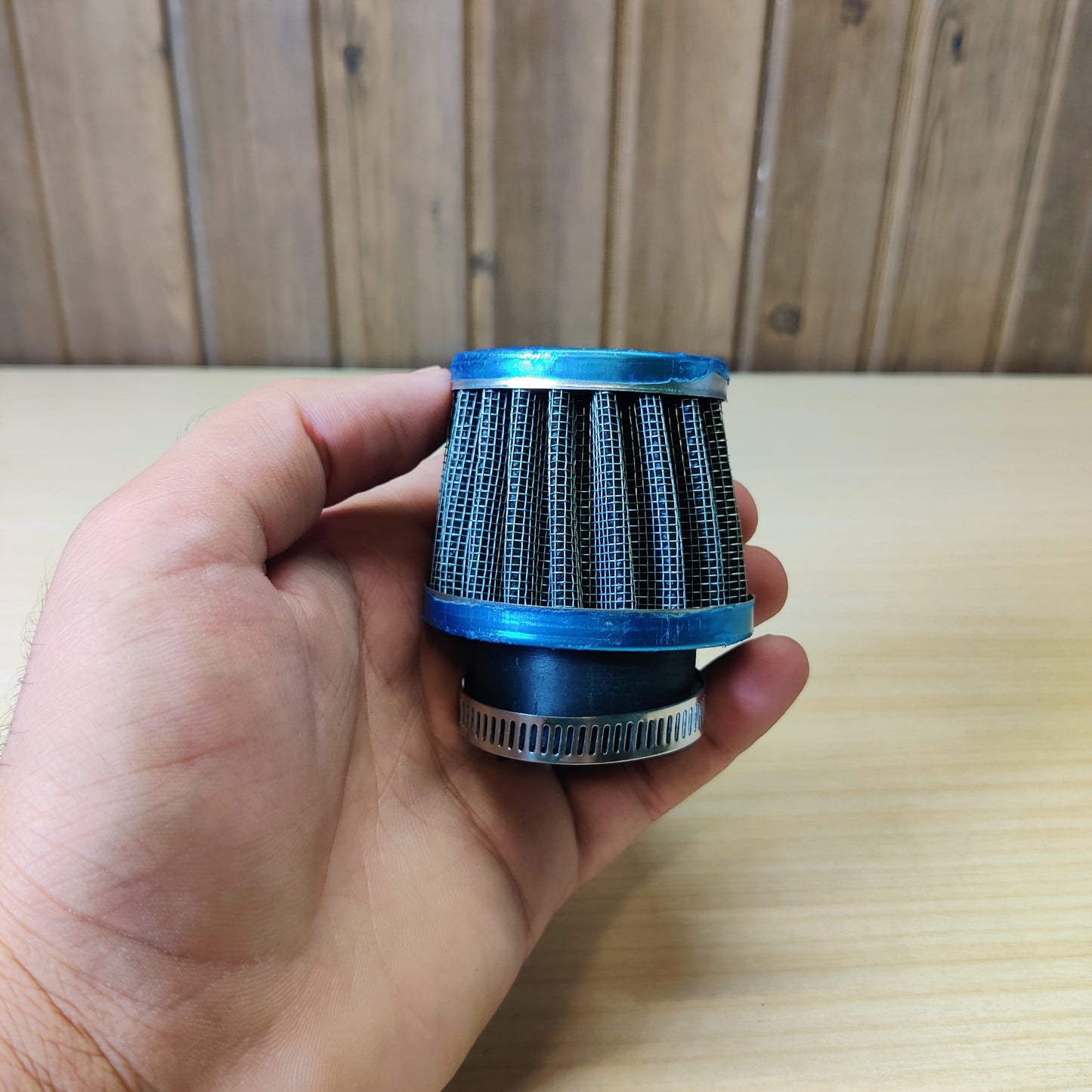 universal clamp-on air filter designed for small-displacement engines like 70cc to 125cc.#4842