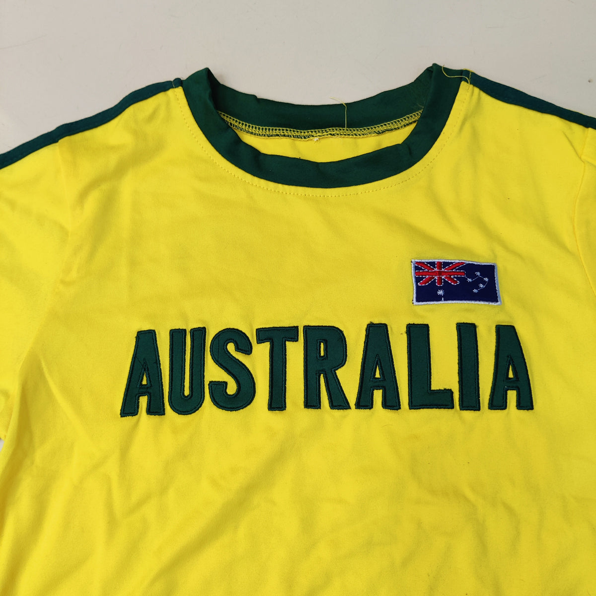 Women's Yellow and Green Australia  Crop-top #8058