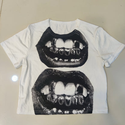 Punk T Shirt Top Size Small# 8097