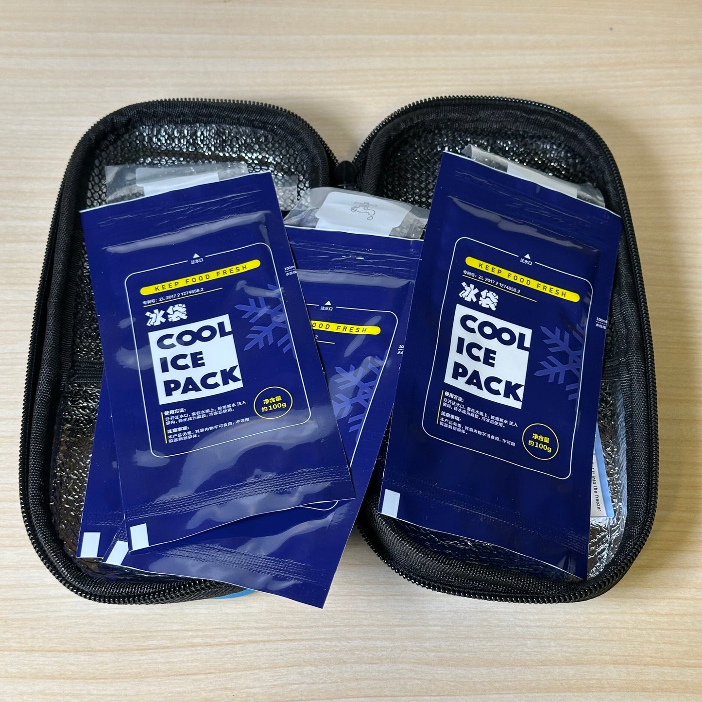 Food bag with ice cool packs #011