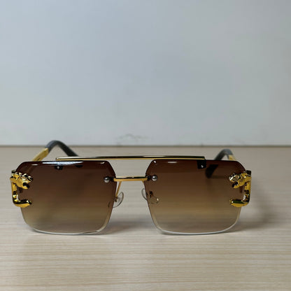 Lion Design Glasses Brown #036