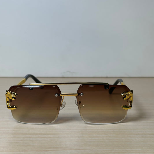 Lion Design Glasses Brown #036