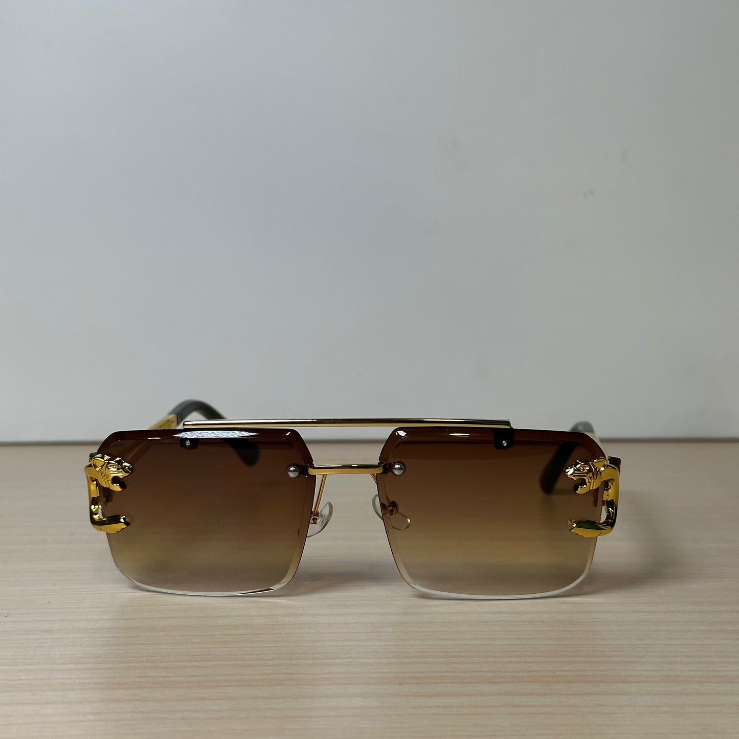 Lion Design Glasses Brown #036