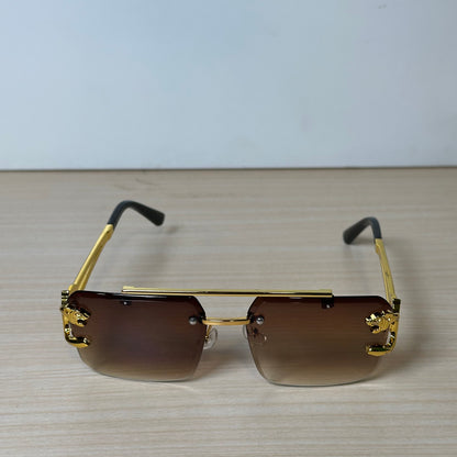 Lion Design Glasses Brown #036