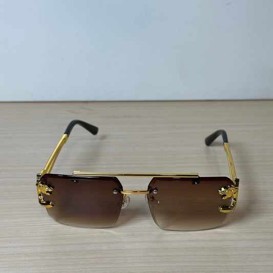Lion Design Glasses Brown #036