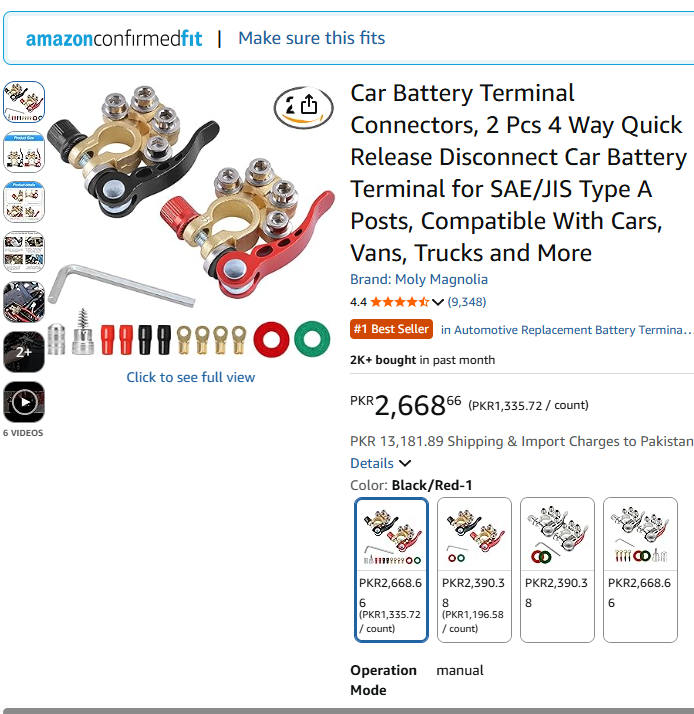 Auto Car Quick Release Terminals #6181