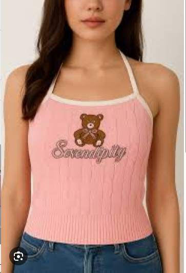 Knit teddy Crop Top #9114